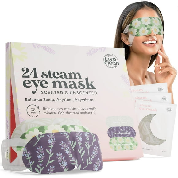Mascarilla Steam Eye Mask LivaClean 24 para ojos secos, ojeras e hinchazón