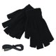 thumbnail image 1 of Guantes calefactables USB sin dedos, de medio dedo, de punto, con rayas, lavables, térmicos Negro, 1 of 7