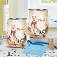 thumbnail image 4 of Happy Thanksgiving Akita with Turkey Pumpkins Autumn Vibes 12oz Stainless Steel Wine Tumbler Insulated Cup with Lid Inu Dog Lover - 12018, 4 of 5