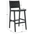 thumbnail image 4 of SAFAVIEH Adah Rectangle Mid Back Bar Stool, Black, 4 of 13