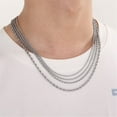thumbnail image 3 of HIJONES Stainless Steel Rope Chain Necklace for Men Women Twist Rope Chain Solid Jewelry Hip Hop Rock Chain 5MM 24 Inch Silver, 3 of 5