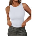 thumbnail image 5 of 2pcs Ladies Solid Color Ribbed Tank Top | Casual Sleeveless Slim Fit Base Layer for Summer, 5 of 8