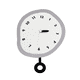 thumbnail image 1 of Reloj De Pared Asimétrico C/Péndulo Silencioso Análogo 30cm purpura Mediano, 1 of 6