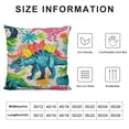 thumbnail image 6 of Acheng Dinosaur Decorative Throw Pillow Cover Case, Dino Colorful Kid Funny Cartoon Animal  Outdoor Pillow Cases Square Standard Cushion Covers for Sofa Couch Bed Car White, 6 of 6