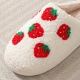 thumbnail image 4 of Zapatillas térmicas planas de fresa antideslizantes para mujer, suministros para el hogar bonitos de dibujos animados DQrwqpou Tenis De Mujer Tenis De Hombre, 4 of 8
