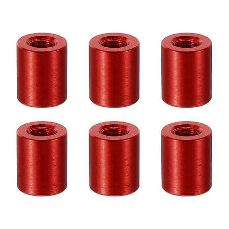 

6pcs M3 Aluminum Spacers M3 Metal Spacer Aluminum 3mm ID x 6mm OD x 8mm L Threaded Spacer Screw Standoff Round for RC Car Drones Motherboard Red