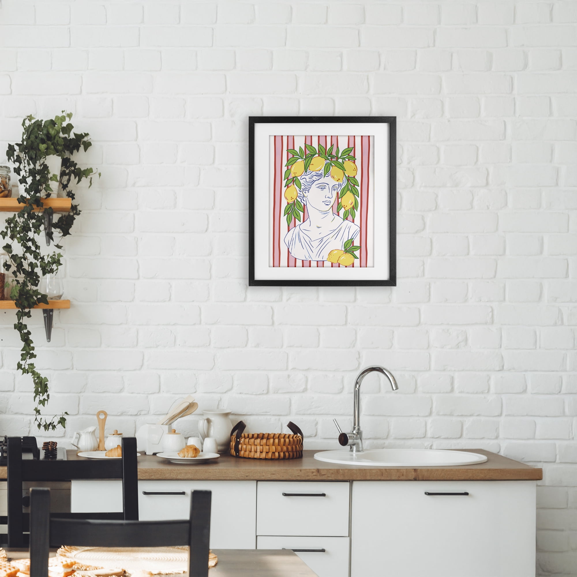 Stupell Industries La Limona Sculpture Face Black Framed Print Under Glass, design by Radhika Modi