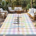 thumbnail image 2 of Easter Outdoor Rug for Patio/Deck/Porch, Non-Slip Large Area Rug 3 x 5 Ft, Colorful Checkered Plaid Spring Gingham Textured Indoor Outdoor Rugs Washable Area Rugs, Camping Rug Carpet Runner, 2 of 8