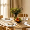 thumbnail image 5 of Cream Striped Round Placemats Set of 8 for Dinning Tables,Heat-proof Braided Table Mats 13 Inch,Modern Farmhouse Cream White Stripes Washable Place Mat for Kitchen Restaurant Party Table Decor, 5 of 9