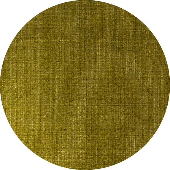 Ahgly Company Indoor Round Oriental Yellow Industrial Area Rugs, 3' Round