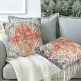 thumbnail image 4 of Throw Pillow Covers Boho Orange Pillow Covers 18x18 Inch Set of 2 Rug Boho Style Ethnic Floral Throw Pillows Decorative Pillow Cases Cushion Covers for Bedroom Livingroom Sofa Farm House, 4 of 6