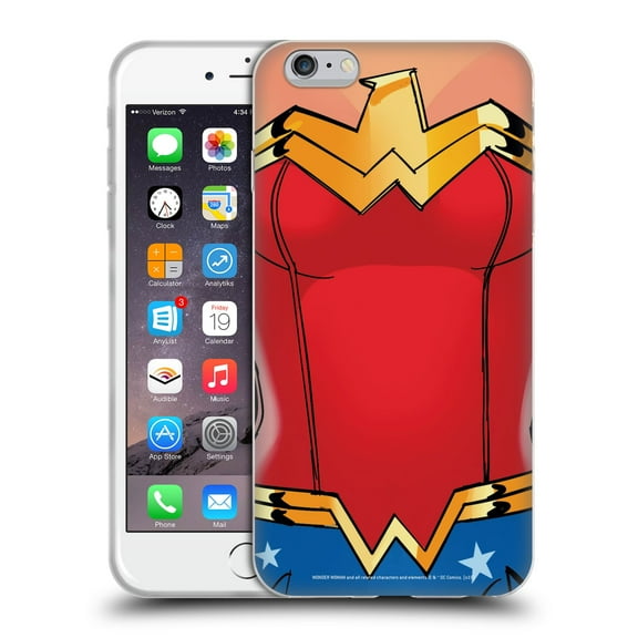 Head Case Designs Officially Licensed Wonder Woman DC Comics Logos Costume Soft Gel Case Compatible with Apple iPhone 6 Plus / iPhone 6s Plus
