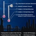thumbnail image 2 of Gem Stone King 14K Two Tone Gold Pink Created Sapphire and Lab Grown Diamond Earrings for Women | 1.46 Cttw | Gemstone September Birthstone | Round 5MM, 2 of 6