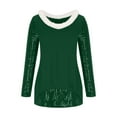 thumbnail image 6 of pimelu Pullover for Women Going out Tops for Women Night Party Club Fashion Sparkly Sequin Patchwork Tunic Tops Spring Plush Neck Long Sleeve Pullover Blouses, 6 of 6
