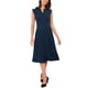 thumbnail image 1 of Vestido sin mangas Allegra K para mujer, vestido midi plisado con botones y escote en V, color azul profundo, 1 of 6