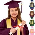 thumbnail image 2 of BloomJoy 2-12T Kindergarten and Preschool Graduation Cap and Gown, Stole,Tassel and 2025 Charm for Toddler Kid Green 2-3 Years Toddler, 2 of 5