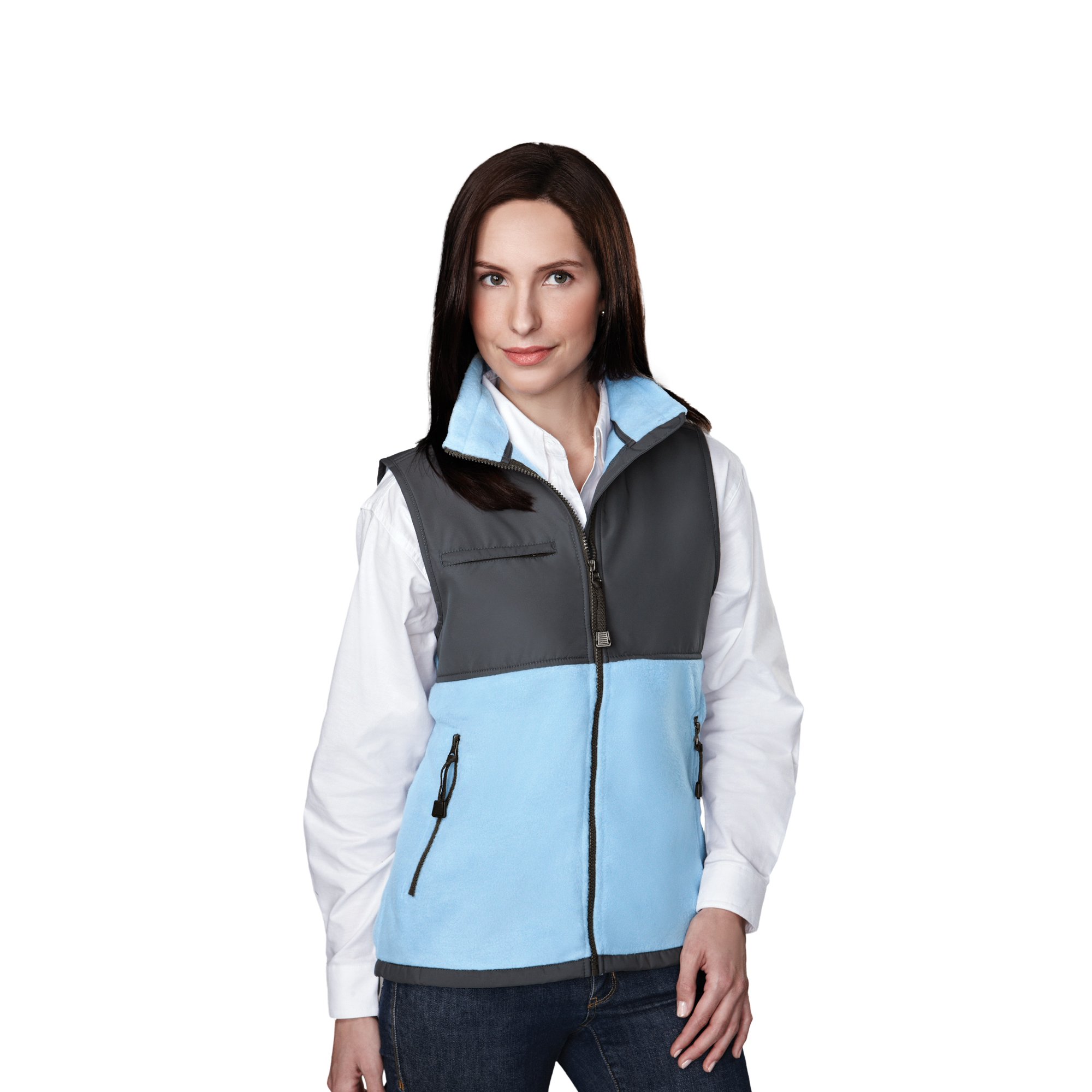 Tri-Mountain Cienna 7410 Panda Fleece Vest With Nylon Paneling, X