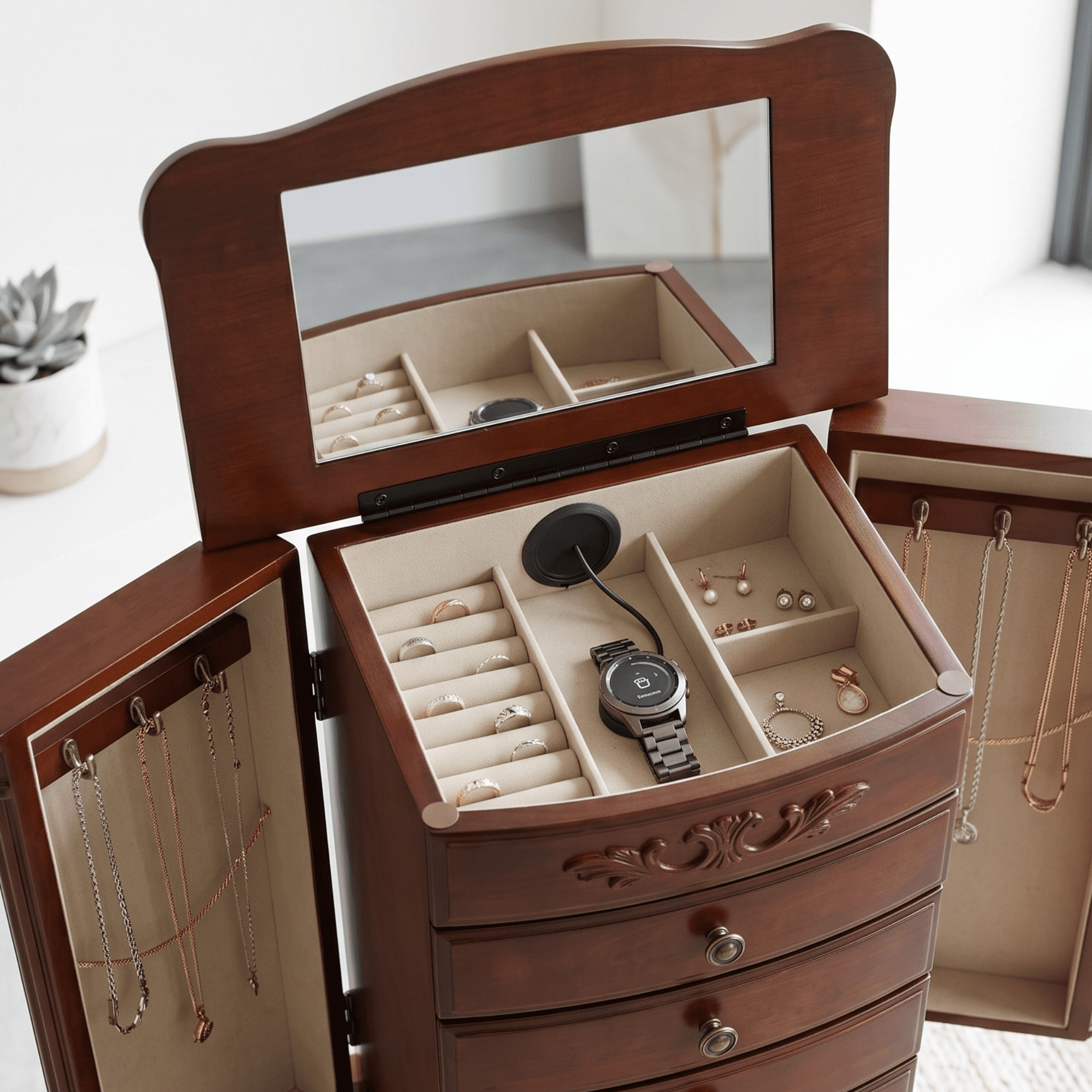 Hives & Honey Morgan Jewelry Armoire - Walnut
