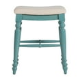 thumbnail image 5 of Linon Marino Backless Wood Counter Stool, 25" Seat Height, Blue Finish with Beige Fabric, 5 of 6