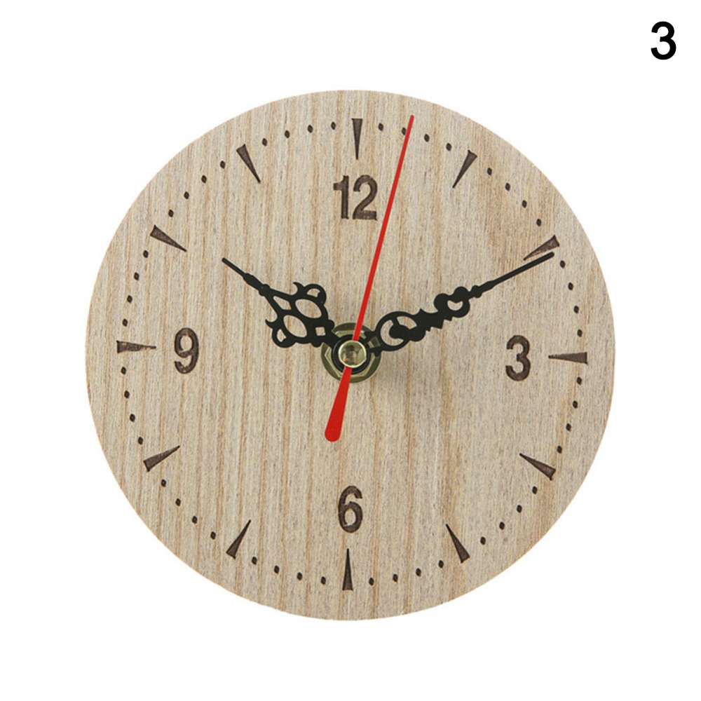 Hhdxre Small Wooden Wall Clock Vintage Chic Kitchen Office Living Room