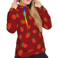 thumbnail image 5 of Yiaed Strawberry Print Womens Casual Hoodies Crew Neck Long Sleeve Sweatshirts With Pocket Pullover Tops Women's Hooded Sweatshirt-XX-Large, 5 of 5