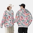 thumbnail image 5 of Picia Flower Leaves Women's Men's UPF 50+ Sun Protection Hoodie Shirt Long Sleeve SPF Fishing Outdoor UV Hiking Lightweight Shirts-X-Large, 5 of 9