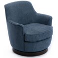 thumbnail image 1 of Comfort Pointe Reese Cadet Blue Fabric Wood Base Swivel Accent Chair, 1 of 8
