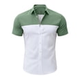 thumbnail image 5 of FRSASU Men's Casual Polo Shirt Short Sleeve Color Block Breathable Summer Golf Work Travel Beach Tops Green, 5 of 7