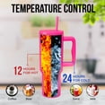 thumbnail image 4 of Gobelet en Acier Inoxydable de 40 oz avec Couvercle à Paille – Rétention Chaude et Froide de 24+ Heures, Conception Étanche au Quart de Tour, Compatible avec Porte-Gobelet – Framboise, 4 of 10