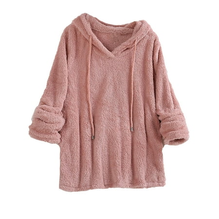 

Women Plus Size Fleece Night Shirt for Sleeping Sleepwear Long Sleeve Cute Hoody Sleep Shirts S-5XL Ladies Winter Casual Long Sleep Nightshirt Pajamas Tops