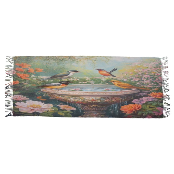 BZSMCE Women Scarf Plainting Of Colorful Birds Simple Pattern Soft Warm Long Large Scarves