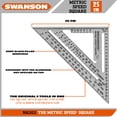 thumbnail image 4 of Swanson Tool Co 25cm Aluminum Metric Speed Square with Blue Book and English/Spanish/French Card, Model NA202, 4 of 8