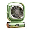 thumbnail image 1 of Temporizador de ventilador de Camping, ventilador de mesa silencioso con rotación de 360  degree para escritorio de Camping al aire libre Verde, 1 of 9