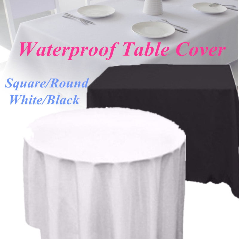 White Tablecloth Table Cover Cloth Round Rectangular Square Wedding Decor 