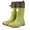 Green, variant on Outdoor Rain Boots For Men Women Hiking Camping Adventure Slip Comfortable Mid High Calf Rubber Boots,Sizes 3.5(12-12.5 Years)