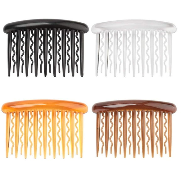 4PCS Plastic Teeth Hair Combs Tortoise Side Comb Hair Accessories for Fine Hair
