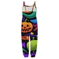 thumbnail image 5 of Gunia Toddler Girl Halloween Outfit Flannel Pumpkin Kids Suspender Romper Loose Harem Style Jumpsuit Festive Party Outfits 4-5 Years, 5 of 5