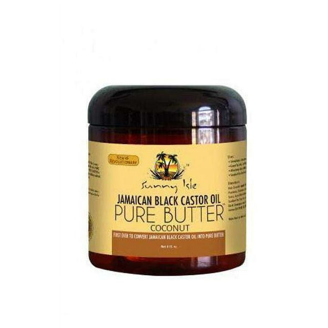 Sunny Isle Huile de Ricin Noire Jamaïcaine Beurre Pur 8oz - Noix de Coco