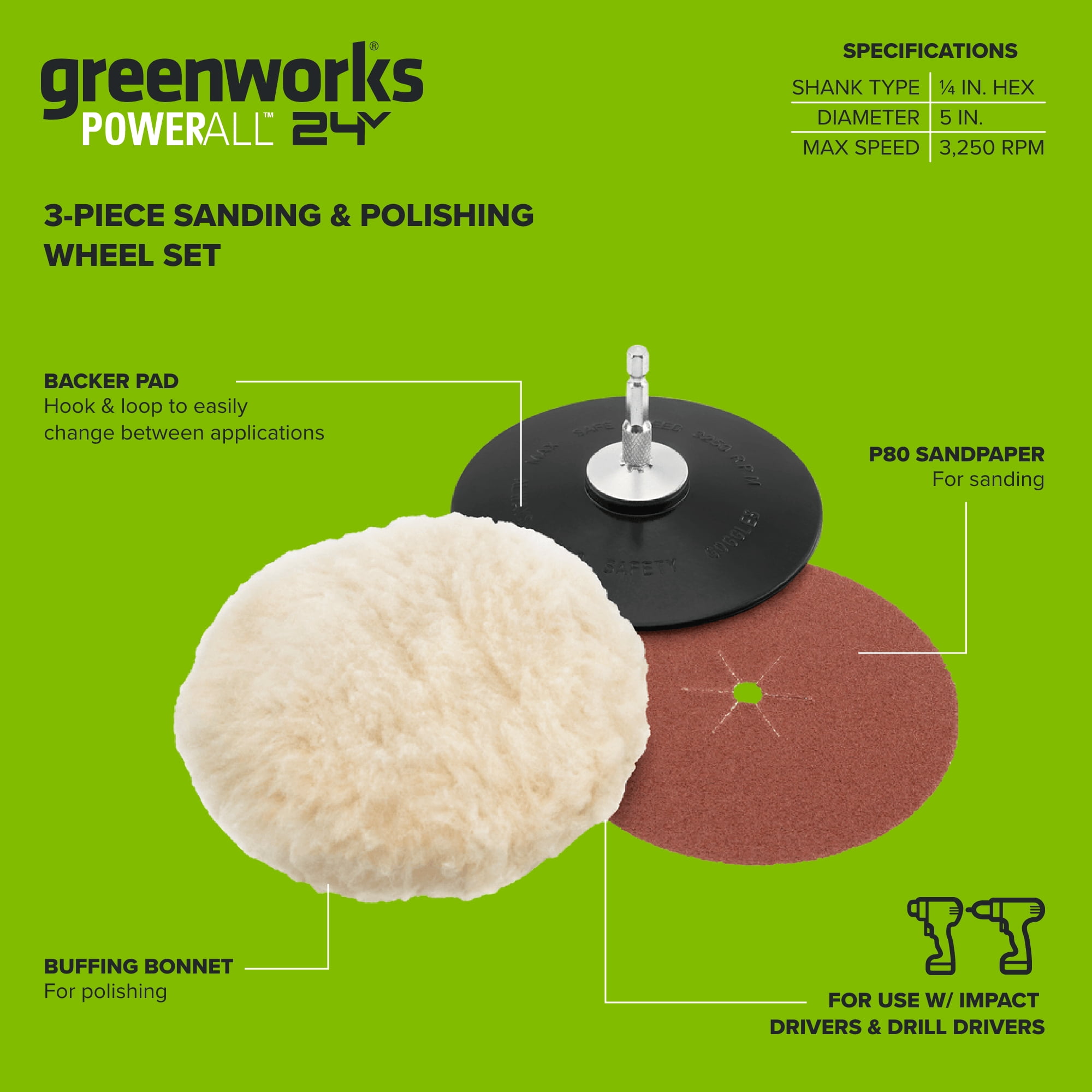 Greenworks Polishing Set PT54401A1 - Walmart.com