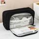 thumbnail image 1 of Estuche de lápices 027 Clásico Negro: Organizador de papelería de tela Oxford capaz con cremallera para la escuela y la oficina, bolso de maquillaje multifuncional, 1 of 6