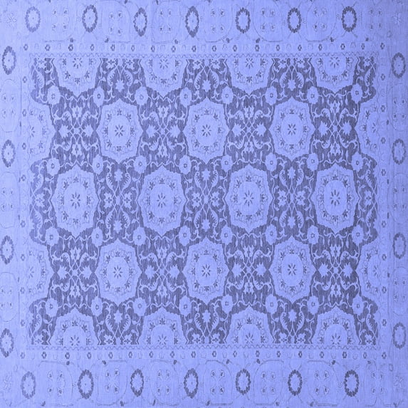 Ahgly Company Indoor Square Oriental Blue Traditional Area Rugs, 5' Square