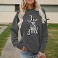 thumbnail image 2 of Arlun Yes I Can Drive A Stick Sweatshirts For Women Halloween Witch Printed Pullover Sweatshirts Plus Size Crew Neck Long Sleeve Loose Comfy Hoodless Tops Dark Gray XL, 2 of 4