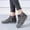 Gray, variant on SDJMa Boots for Women Winter Casual Leather Lace Up Side Zipper Round Toe Retro Booties Comfort Ankle Flat Snow Boots