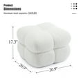 thumbnail image 5 of ONEVOG Square Teddy Pouf Ottoman, Modern Upholstered Tufted Foot Stool Coffee Table, Extra Seating for Living room Bedroom, White, 5 of 9