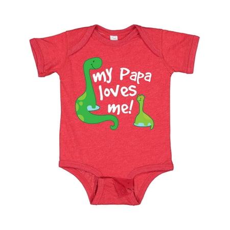 

Inktastic My Papa Loves Me Dinosaur Gift Baby Boy Bodysuit