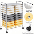 thumbnail image 4 of Yaheetech 20 Drawer Rolling Storage Cart Bin Organizer on Wheels for Home Office,Yellow/Grey/Beige, 4 of 8