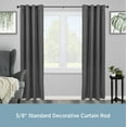 thumbnail image 2 of Kenney August Standard Steel Decorative Window Curtain Rod, 48-86" Adjustable Length, 5/8" Dia., Matte Black, 2 of 5