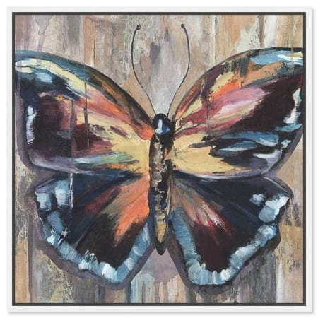 Butterfly S Beauty Canvas Butterfly Art Prints by Art Remedy  White Frame 40 x 40