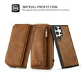 thumbnail image 5 of Feishell Multifunctional Crossbody Wallet Case for Samsung Galaxy S24 Ultra,Magnetic Detachable Case Premium PU Leather Zipper Pocket Multi Card Slots Phone Case with Wrist Strap&Shoulder Strap,Brown, 5 of 10