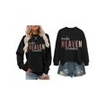 thumbnail image 3 of Women'S Letter Printed Sweater Crew Neck Long Sleeve Pullover Sweaters for Women Black XL, 3 of 5